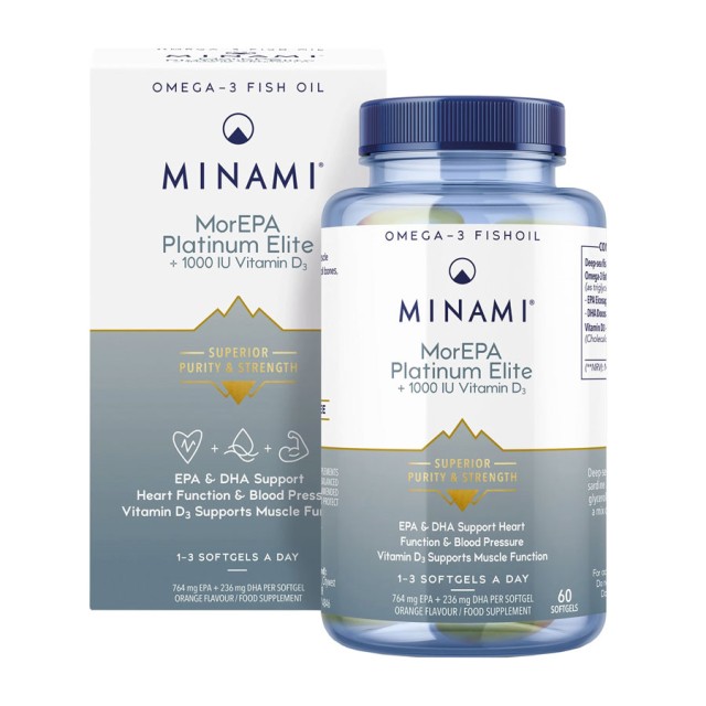 Minami MorEPA Platinum Elite + Vitamin D3 1000IU 60 Softgels product photo