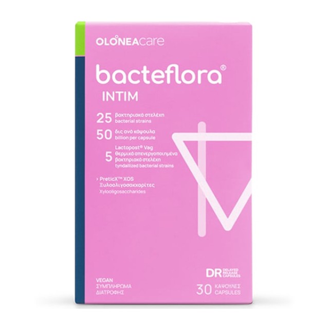 Olonea Bacteflora Intim Synbiotic Συμπλήρωμα Διατροφής Με Προβιοτικά & Πρεβιοτικά Για Το Κολπικό Μικροβίωμα 30veg.Caps product photo