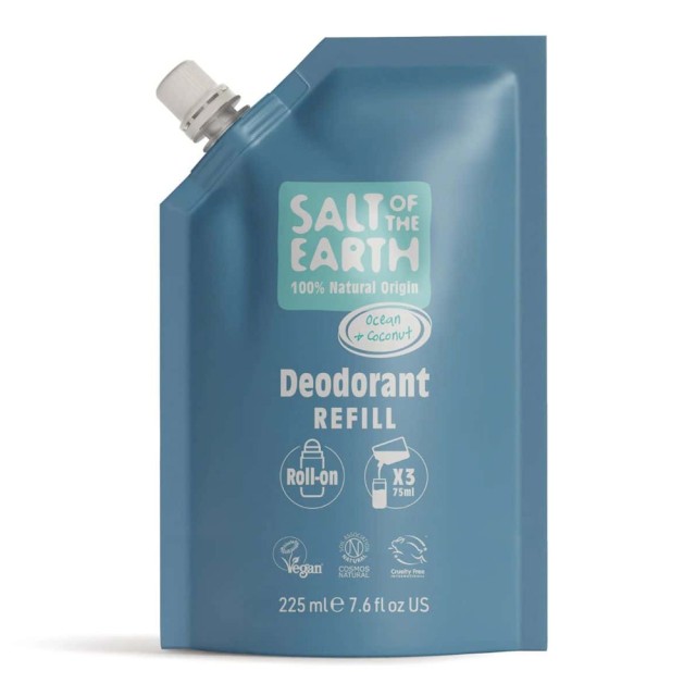 Salt of the Earth Vegan Αποσμητικό Roll-On Ocean & Coconut Refill Pouch 225ml product photo