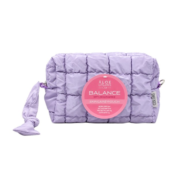 Aloe Colors Promo Balance Skincare Pouch Balance Drops Niacinamide Serum 50ml, Soft Cloud Cleansing Foam 150ml, PDRN Collagen Mask & Eye Patches 2 τεμ & Δώρο Νεσεσέρ product photo