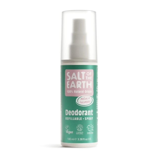 Salt of the Earth Vegan Natural Deodorant Spray Melon & Cucumber Αποσμητικό Σπρέι 100ml product photo