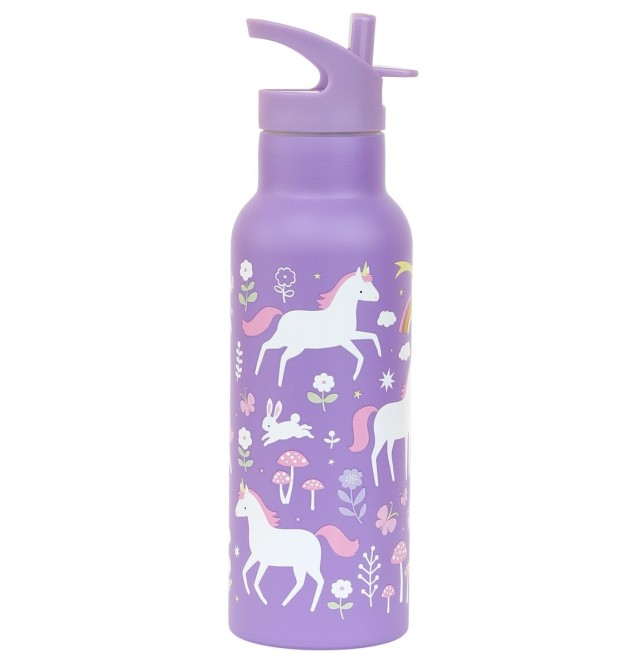 A Little Lovely Company Drink Bottle Θερμός-Μπουκάλι με Καλαμάκι & Διπλό Τοίχωμα από Ανοξείδωτο Ατσάλι Unicorn Dreams 350ml product photo
