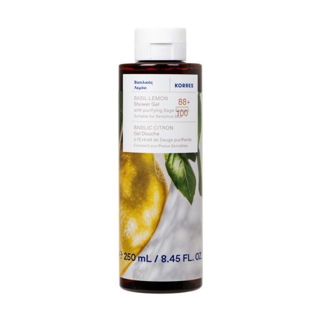 Korres Basil Lemon Shower Gel Αφρόλουτρο Βασιλικός Λεμόνι 250ml product photo