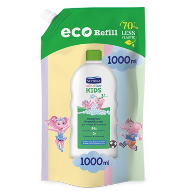 Septona Kids Calm n Care Eco Refill Παιδικό Σαμπουάν & Αφρόλουτρο για Αγόρια & Κορίτσια Ανταλλακτικό 1000ml product photo