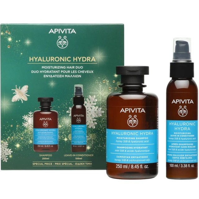 Apivita Promo Hyaluronic Hydra Σαμπουάν Ενυδάτωσης 250ml & Κρέμα Μαλλιών Ενυδάτωσης Χωρίς Ξέβγαλμα 100ml product photo