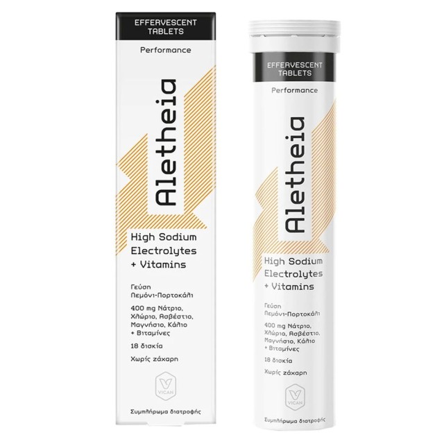 Vican Aletheia High Sodium Electrolytes + Vitamins Με Γεύση Λεμόνι - Πορτοκάλι 18 effer.tabs product photo